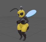  3d_(artwork) animated antennae_(anatomy) anthro apis_mellifera arthropod arthropod_abdomen back_boob bee big_breasts big_butt biped black_body bouncing_breasts breasts bug_fables butt digital_media_(artwork) female fluffy forbiddenknights2 honey_bee hymenopteran insect insect_wings jiggle moonsprout_games neck_tuft nipples non-mammal_breasts rpg_game short_playtime short_stack side_boob slightly_chubby solo thick_thighs tuft vi_(bug_fables) video_games wings yellow_body 