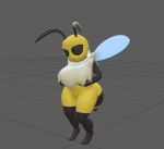  3d_(artwork) animated antennae_(anatomy) anthro apis_mellifera arthropod arthropod_abdomen back_boob bee big_breasts big_butt biped black_body bouncing_breasts breasts bug_fables butt butt_slap digital_media_(artwork) female fluffy forbiddenknights2 honey_bee hymenopteran insect insect_wings jiggle moonsprout_games neck_tuft nipples non-mammal_breasts rpg_game shaking_butt short_playtime short_stack side_boob slap slightly_chubby solo thick_thighs tuft vi_(bug_fables) video_games wings yellow_body 