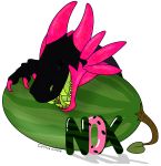  absurd_res alpha_channel claws cursedcorvid digital_media_(artwork) dragon eyes_closed feral food fruit hi_res horn icon male melon nox(cursedcorvid) noxthedrake plant scalie simple_background solo teeth tongue transparent_background watermark watermelon 