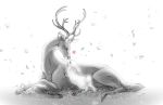 2019 antlers beastars cervid deygira-blood duo eyes_closed feral feralized fur haru_(beastars) hi_res horn lagomorph leporid louis_(beastars) mammal petals rabbit 