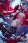  breasts nipples ruby_rose rwby thighhighs torn_clothes weapon zarory 