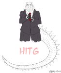  absurd_res anthro claws clothed clothing crossover gloves godzilla_(series) handwear hi_res hitman_(series) kaiju male muscular muscular_male simple_background smile solo spikes suit toho vipery-07 white_background 