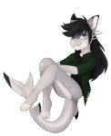  alpha_channel anthro bottomless butt catfish clothed clothing female fin fish hi_res hypohate marine one_eye_closed paws shirt solo tail_fin teasing teenager topwear whiskers whisky_catfish wink young 
