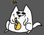  black_glasses domestic_cat eyewear felid feline felis fur furry_friend_19 glasses humor male mammal meme musical_instrument open_mouth saxophone white_body white_fur wind_instrument woodwind_instrument zero_pictured 