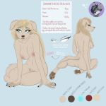  1:1 anthro bird_dog braided_hair breasts butt canid canine canis domestic_dog english_text exposed_breasts extrafurrestrial female hair hunting_dog mammal model_sheet retriever samantha solo text thick_thighs 