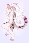  2020 4_fingers 4_toes anthro aseethe digital_media_(artwork) feathered_wings feathers felid female fingers hair hi_res leopard mammal pantherine sepiapaws short_hair smile solo striped_tail stripes toes whiskers white_hair wings 