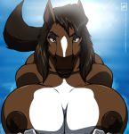  anthro big_breasts breasts equid equine female hi_res horse huge_breasts mammal solo walter_sache 