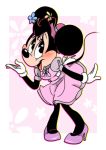  2018 anthro black_eyes black_nose blush clothing disney dress female footwear gloves handwear hat headgear headwear high_heels low_res mammal minnie_mouse mouse murid murine open_mouth open_smile rodent shoes smile thegreatrouge tongue 