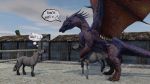 16:9 3d_(artwork) absurd_res ark_survival_evolved digital_media_(artwork) dragon duo equid equine female female_penetrated feral genitals hair hi_res horse inflation kirill475 macro male male/female male_penetrating mammal penetration penis size_difference widescreen wings 