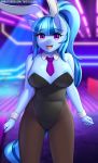  2020 5_fingers anthro areola clothed clothing digital_media_(artwork) equestria_girls equid equine eyebrows eyelashes fake_ears fake_rabbit_ears female fingers front_view genitals hasbro hi_res looking_at_viewer mammal my_little_pony open_mouth purple_eyes solo sonata_dusk_(eg) text twistedscarlett60 url 