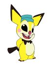  2019 absurd_res alien baby_pok&eacute;mon black_eyes black_tail clothing disney experiment_(lilo_and_stitch) flat_colors hat_only headgear headwear hi_res hybrid lilo_and_stitch mostly_nude nintendo open_mouth open_smile pichu pink_cheeks pink_nose pok&eacute;mon pok&eacute;mon_(species) simple_background smile solo squeak_(lilo_and_stitch) standing teeth tombola1993 video_games white_background yellow_body 