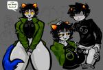  alien anthro big_breasts big_butt black_hair bodily_fluids breasts butt clothed clothing cum cum_in_mouth cum_inside cum_on_breasts cum_on_clothing duo female genital_fluids genitals grey_body grey_skin hair homestuck horn huge_breasts karkat_vantas larger_female male male/female ms_paint_adventures nepeta_leijon newtype_hero penis pussy sex short_hair size_difference smaller_male thick_thighs troll_(homestuck) webcomic 