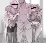  1girl 2girls breast_grab grabbing groping highres multiple_girls pokemon pokemon_(game) pokemon_swsh sanuki_(kyoudashya) sonia_(pokemon) 