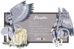  anthro bow breasts butt clothed clothing feathered_wings feathers felid female fur lips looking_at_viewer mammal model_sheet mythological_sphinx mythology prieda_(tekandprieda) simple_background smile solo tekandprieda_(artist) wings 