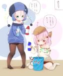  2girls alchemy blue_dress dress gurantsu highres multiple_girls original translation_request 