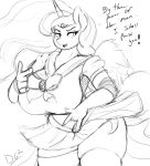  absurd_res anthro anthrofied big_breasts bottomwear bow breasts clothing cutie_mark equid female friendship_is_magic hi_res horn mammal monochrome my_little_pony princess_luna_(mlp) sailor_moon_(character) sailor_moon_(series) skirt solo thelunarmoon winged_unicorn wings 