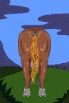  2:3 animated anus balls breeze dangling_penis equid equine feral field genitals horse iron-blade male mammal meadow penis pixel rear_view short_playtime solo sprite 