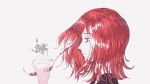  1other androgynous artist_request bangs closed_mouth collared_shirt crystal_hair fingernails from_side gem_uniform_(houseki_no_kuni) hair_between_eyes highres holding houseki_no_kuni long_bangs mercury_(element) nail_polish profile red_eyes red_nails shinsha_(houseki_no_kuni) shirt simple_background solo white_background 