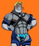  abs anthro beard bearlovestiger13 biceps body_gear bulge clothing eyewear facial_hair goggles goggles_on_head hi_res looking_at_viewer male mammal marine muscular muscular_anthro muscular_male my_hero_academia nipples one_eye_closed pinniped seal selkie_(my_hero_academia) solo underwear undressing whiskers wink 