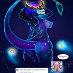  1:1 absurd_res anthro aurelion_sol_(lol) comment deity eyes_closed female hair hi_res league_of_legends looking_at_viewer mammal neon nude pink_hair question riot_games rodent sciurid solo spirit tutifruti_(artist) video_games 
