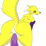  animated anus besped butt canine cowgirl_position digimon elbow_gloves female fox from_behind gloves green_eyes looking_at_viewer male mammal on_top penetration penis pussy pussy_juice renamon sex straddling straight vaginal vaginal_penetration 