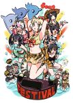  6+girls absurdres alternate_costume animal_ears animal_print antelope_ears antenna_hair appleq armpits arms_behind_head arms_up australian_devil_(kemono_friends) back_bow bangs bare_arms bare_legs bare_shoulders bikini bikini_skirt black_eyes black_hair blackbuck_(kemono_friends) blank_eyes blonde_hair blood blush bow breasts brown_eyes cat_ears cat_girl cat_tail cleavage emperor_penguin_(kemono_friends) eyebrows_visible_through_hair eyepatch fan fang floral_print food gentoo_penguin_(kemono_friends) ghost giving_up_the_ghost glasses green_hair grin hair_between_eyes hair_bow hair_over_one_eye halo hat headphones highres holding holding_fan hood hood_up hoodie humboldt_penguin_(kemono_friends) japari_bun japari_symbol jumping kemono_friends light_brown_hair long_hair looking_at_another looking_at_viewer margay_(kemono_friends) medical_eyepatch medium_hair mouth_hold multicolored_hair multiple_girls navel nose_blush nosebleed open_clothes open_hoodie open_mouth orange_hair penguins_performance_project_(kemono_friends) pink_hair polka_dot polka_dot_bow print_bikini print_swimsuit red_hair rockhopper_penguin_(kemono_friends) royal_penguin_(kemono_friends) sand_cat_(kemono_friends) sand_cat_print sandals scrunchie semi-rimless_eyewear shorts smile snake_tail sparkle splashing stage standing stomach straw_hat streaked_hair striped_tail swept_bangs swimsuit tail tasmanian_devil_(kemono_friends) tasmanian_devil_ears tasmanian_devil_tail toes tsuchinoko_(kemono_friends) twintails two-tone_hair under-rim_eyewear wading water white_hair wrist_scrunchie yellow_eyes 