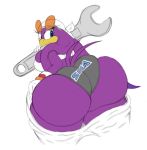  anthro avian bandanna beak big_breasts big_butt bird breasts butt clothed clothing color_edit colored edit eyewear female glasses gloves handwear hi_res huge_butt jiant101 logo looking_back non-mammal_breasts purple_body seth65 solo sonic_riders sonic_the_hedgehog_(series) thick_thighs tools wave_the_swallow wrench 