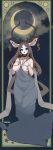  2019 absurd_res anthro antlers black_nose blue_eyes brown_hair cervid choker clothing dress female hair hi_res horn jewelry looking_at_viewer mammal moon necklace solo star wanko0487 white_body 
