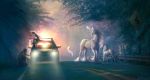  2020 ambiguous_gender bjpentecost canid canine car day detailed_background digital_media_(artwork) equid equine forest grass group hi_res horn mammal outside tree unicorn vehicle 