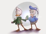  4:3 anthro billyheart disney donald_duck ducktales ducktales_(2017) duo gladstone_gander hi_res male male/male money 