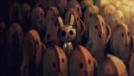  1girl bunny doubutsu_no_mori dress eye_socket faceless furry haniwa_(statue) koto_inari mask open_mouth solo yayoi_(doubutsu_no_mori) 