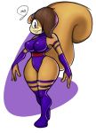  2020 anthro big_breasts breasts brown_body brown_eyes brown_fur brown_hair buckteeth clothed clothing cosplay crossover crossover_cosplay digital_drawing_(artwork) digital_media_(artwork) eyelashes female fur hair leotard looking_at_viewer mammal marvel mdjoe nickelodeon psylocke rodent sandy_cheeks sciurid signature simple_background smile solo spongebob_squarepants teeth tight_clothing tree_squirrel white_background wide_hips x-men 