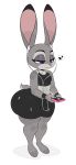  2020 absurd_res anthro big_butt butt clothed clothing digital_media_(artwork) dipstick_ears disney earbuds female half-closed_eyes headphones hi_res holding_object judy_hopps lagomorph leporid mammal midriff multicolored_ears musical_note narrowed_eyes pink_nose purple_eyes rabbit simple_background smile solo sssonic2 thick_thighs white_background zootopia 