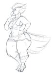  anthro avian bird blush bottomwear bra breasts cleavage clothed clothing cockatoo exercise_clothing eyewear female glasses hand_on_hip hi_res huge_hips jwinkz midriff parrot pose shorts sketch small_waist solo sports_bra thick_thighs underwear wide_hips 