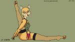  16:9 canid canine claws clothing eyewear flexible fox glasses harpseal hi_res leggings legwear lt._fox_vixen mammal smile spread_legs spreading squirrel_and_hedgehog stockings thong toe_claws underwear widescreen yoga 