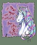  borealis cave crescentmoon equid equine female horn male mammal rainbow simple_background solo unicorn 