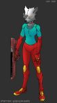  9:16 anthro anti_hero canid canine canis clothing female harpseal hi_res mammal mercenary plasma_blaster plasma_gun stare suit tactical_gear tactical_gloves wolf yellow_eyes 