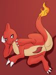  2018 breeoche charmeleon erection flaming_tail looking_at_viewer male nintendo nude penis pok&eacute;mon pok&eacute;mon_(species) presenting scalie simple_background solo tapering_penis video_games 