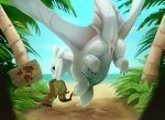  anus beach dragon dreamworks elicitie female feral genitals hi_res how_to_train_your_dragon light_fury palm_tree pussy sand scalie seaside solo tree western_dragon wings 