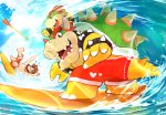  2020 anthro blush bowser bowser_jr. clothing detailed_background eyes_closed group hi_res human humanoid_hands koopa lates luigi male mammal mario_bros nintendo outside scalie surfboard swimwear vehicle video_games water watercraft 