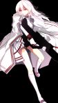  1girl absurdres bangs blush bow cape cloak commentary_request eyebrows_visible_through_hair fire girls_frontline gloves gun hair_between_eyes hair_ornament hair_ribbon hairclip highres holding holding_gun holding_weapon iws-2000_(girls_frontline) knee_up kneehighs legs light_particles long_hair looking_away looking_down military military_uniform pleated_skirt purple_eyes ribbon rifle serious shirt shoes sidelocks silver_hair skirt socks solo sskylarks thighs uniform weapon white_cloak white_footwear white_gloves white_hair white_legwear white_skirt 