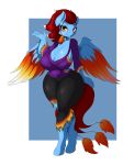  2020 5_fingers anthro clothed clothing digital_media_(artwork) equid eyebrows fan_character female fingers hi_res looking_at_viewer mammal signature simple_background smile solo suirano wide_hips wings 