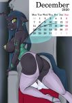  absurd_res anthro anthrofied arthropod big_breasts breasts butt calendar changeling clothing female friendship_is_magic hi_res legwear longtailshort mostly_nude my_little_pony nipples queen_chrysalis_(mlp) thigh_highs 