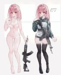  bra cameltoe character_design cleavage gun pantsu tandohark thighhighs 