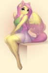  2020 anthro clothed clothing digital_media_(artwork) equid equine evehly feathered_wings feathers female fluttershy_(mlp) friendship_is_magic hair hi_res long_hair looking_at_viewer mammal my_little_pony pegasus pink_hair smile solo wings 