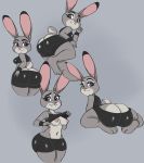  absurd_res anthro big_butt bike_shorts bottomwear bra breasts butt clothing disney female flashing geebie33 grey_background hi_res judy_hopps kneeling lagomorph leporid looking_at_viewer looking_back mammal navel presenting presenting_breasts presenting_hindquarters purple_eyes rabbit short_stack shorts simple_background sketch_page solo sports_bra tight_clothing underwear wide_hips zootopia 
