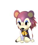  2017 all_fours animal_crossing anthro blush checkered_clothing clothing dress dress_shirt eulipotyphlan eyeshadow female footwear fur hedgehog kneeling labelle_able looking_up makeup mammal mary_janes nintendo pattern_clothing purple_body purple_fur quills scarf shirt shoes simple_background solo topwear unknown_artist video_games white_background 