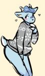  &lt;3 animal_crossing animated anthro blush bottomless bovid caprine clothed clothing erection erection_under_clothing erection_under_shirt fawnsdraws fingers goat hooved_fingers horn male mammal nintendo sherb_(animal_crossing) solo sweater tailwag topwear video_games 