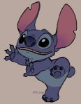  2020 4_fingers 4_toes alien blue_body blue_fur blue_nose blue_pawpads claws colored_sketch digital_media_(artwork) disney experiment_(lilo_and_stitch) fingers fur kitchiki lilo_and_stitch male notched_ear pawpads simple_background small_tail smile solo standing stitch_(lilo_and_stitch) teeth toes 