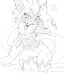  ancesra anthro breasts female genitals legendary_pok&eacute;mon nintendo pok&eacute;mon pok&eacute;mon_(species) pussy sketch solo video_games zeraora 